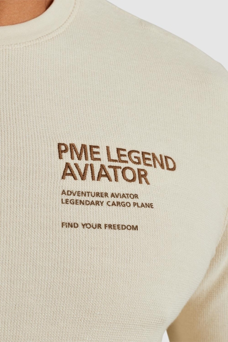 PME legend long sleeve r-neck structured piqu